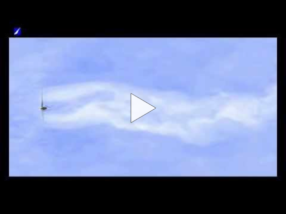 Video einer Simulation der Nachlaufströmung einer Windenergieanlage I