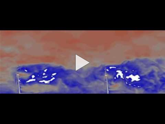Video einer Simulation der Nachlaufströmung einer Windenergieanlage II